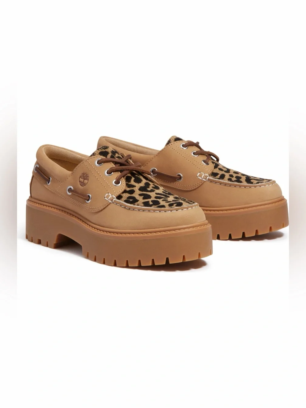 Timberland Stone Street Genuine Calf Hair Platform Boat Shoes